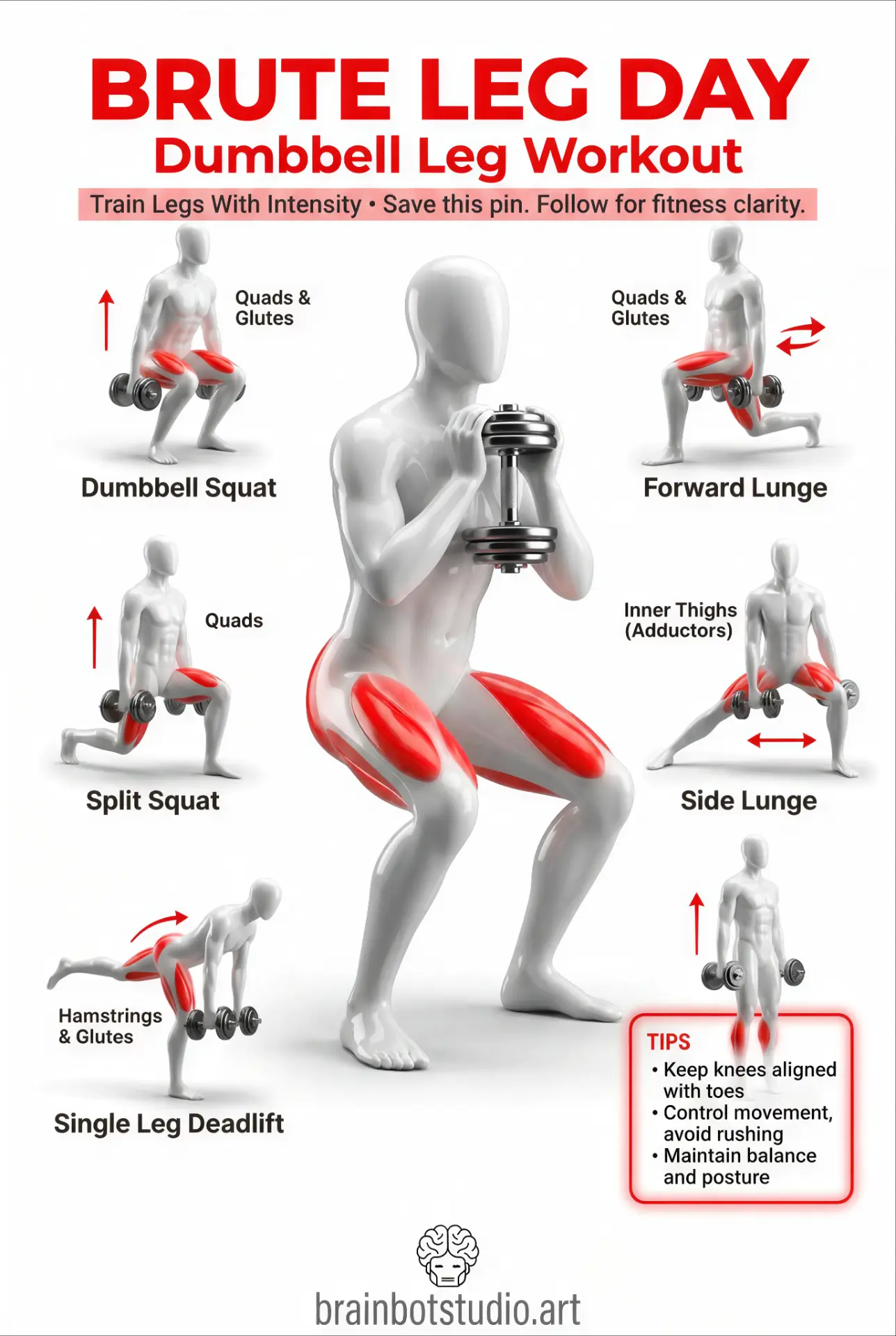 Brute Leg Day — Printable poster · A3 / A4