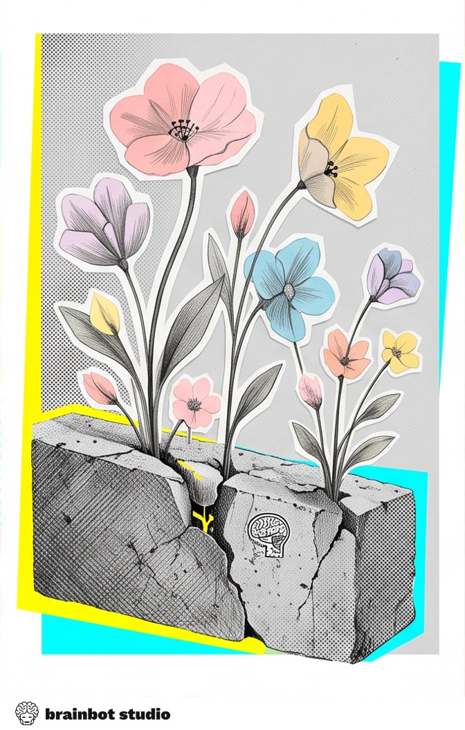 Concrete Bloom — Printable art · A3 / A4 / 50x70