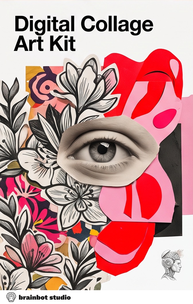 Digital Collage Art Kit — PDF guide · E-book