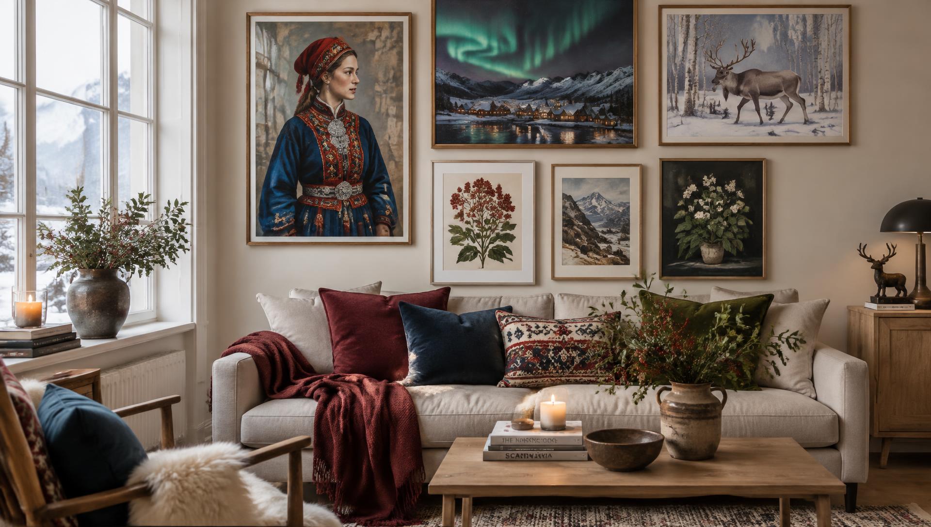 Gallery wall of AI artworks